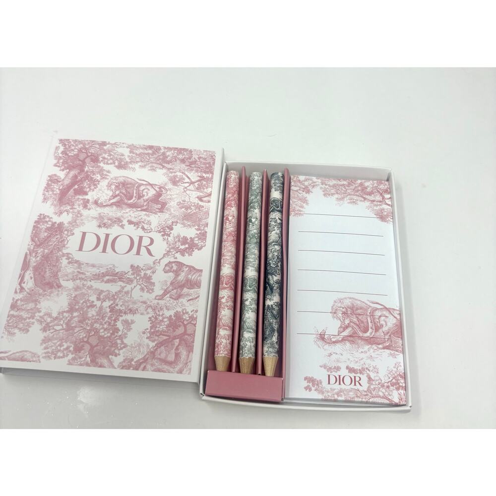 Dior Toile de Jouy Pencil Set Notebook Gift Set New